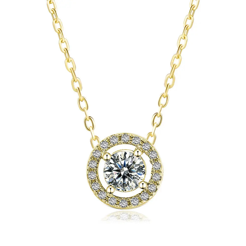 Women's Stylish Round Zircon Pendant Clavicle Chain - Norellé