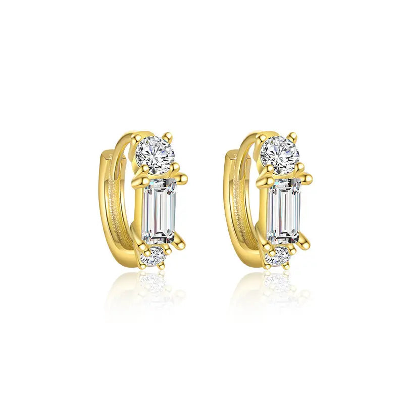 S925 Sterling Silver Light Luxury Inlaid Zircon Trendy Earrings - Norellé