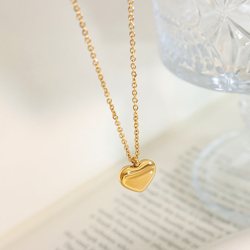 Heart Love Heart Couple Necklace 18K Real Gold Titanium Steel - Norellé