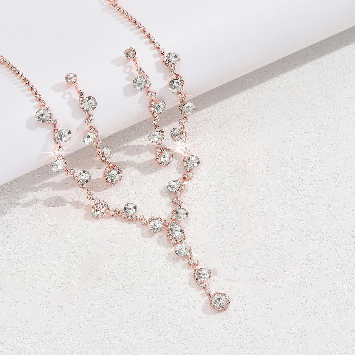 Fashion Crystal Necklace Ear Stud Bracelet Jewelry Accessories - Norellé