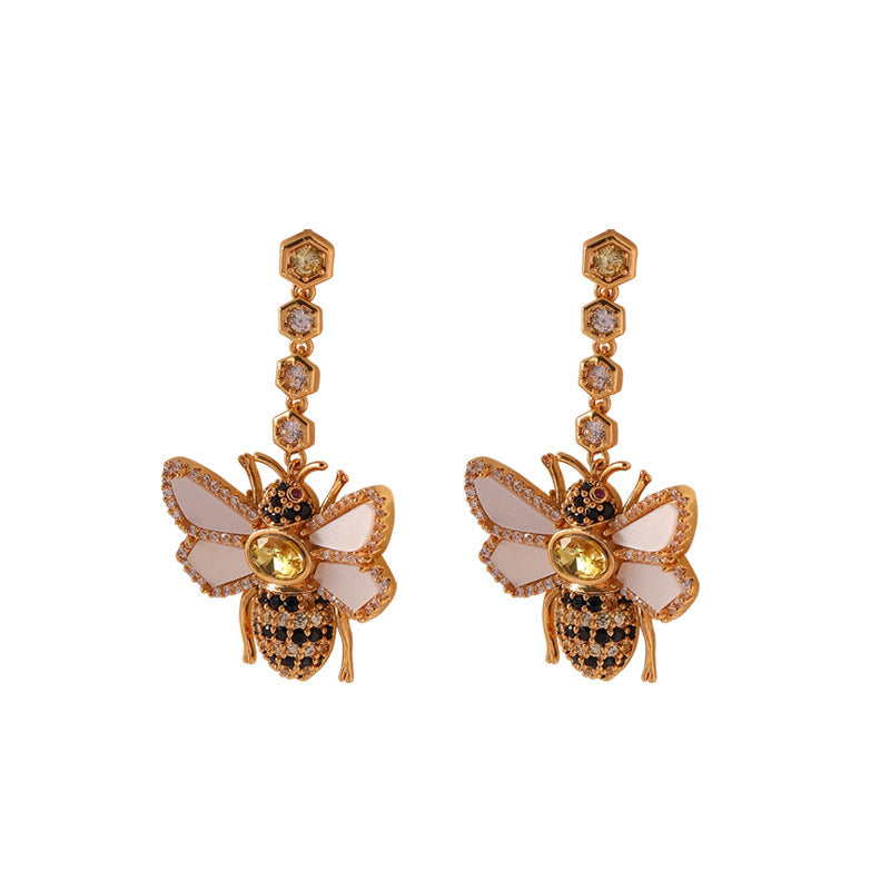 Women's Zircon Vintage Bee Earrings - Norellé