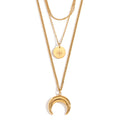 Vintage Necklace Stainless Steel Plated 18K Gold Moon Eight Awn Star Bracelet - Norellé
