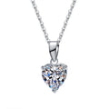S925 Sterling Silver Moissanite Pendant Heart Necklace - Norellé