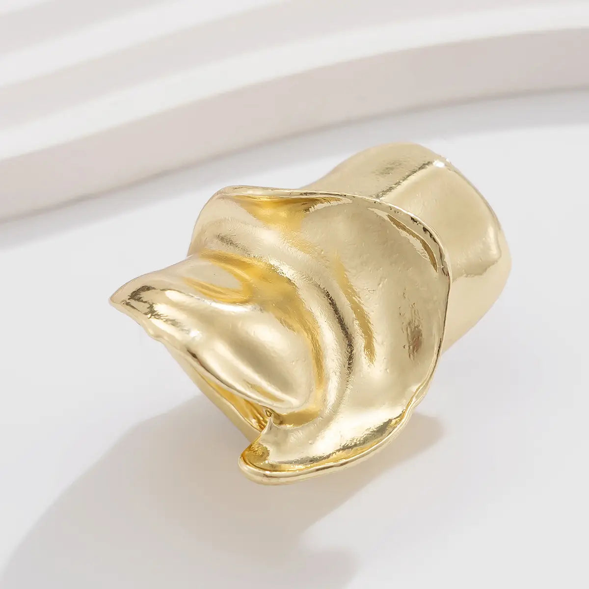 Ornament Hip Hop Style Irregular Glossy Twisted Ring