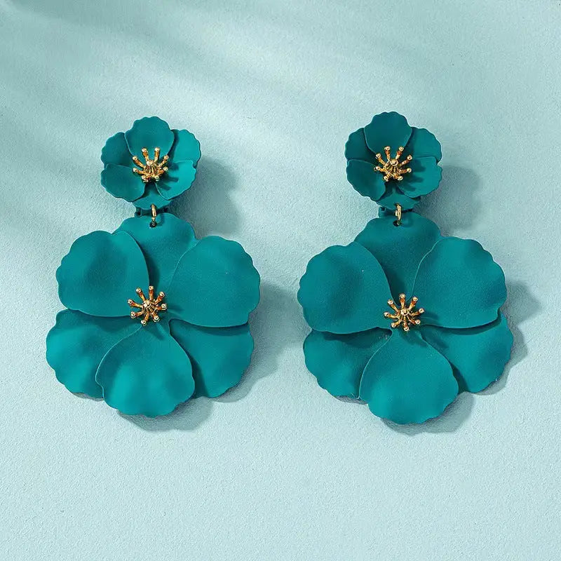 Mori Girl Flower Earrings Retro Long - Norellé