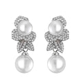Retro Affordable Luxury Fabulous Pearl Earrings Female Fashion Simple Flower Zircon Ear Studs - Norellé