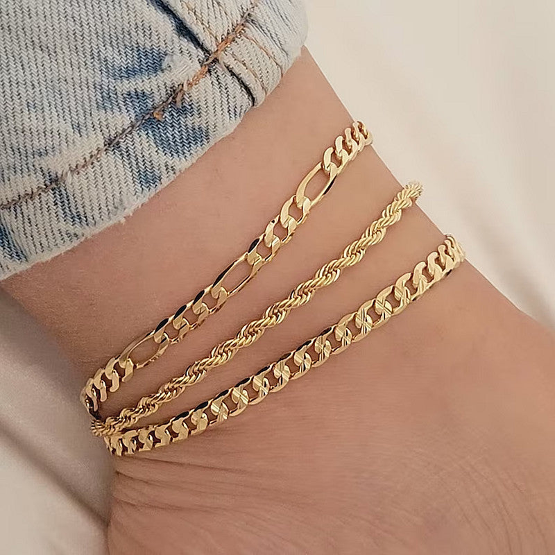 European And American Stylish Women's Simple Personality Multi-layer Anklet Suit - Norellé