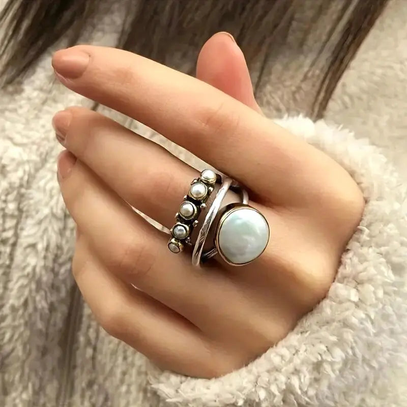 Fashion Vintage Thai Silver Color Ring Old Style - Norellé