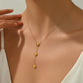 Stainless Steel Color-retaining Multi-heart Tassel Necklace - Norellé