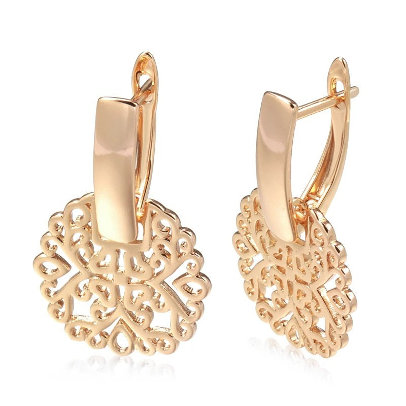 Fashionable Rose Gold Real Gold Plated Earrings - Norellé