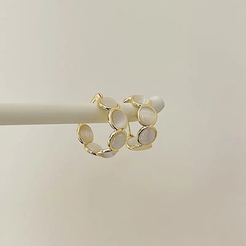 Sweet Opal Earclip Earrings Light Luxury And Simplicity - Norellé