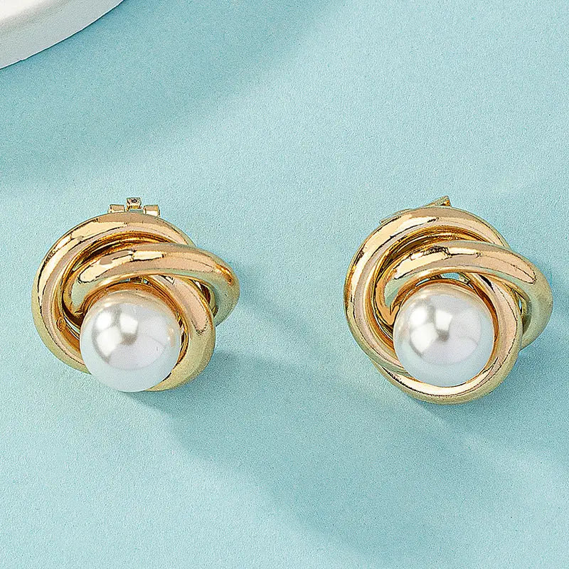 Women's Fashion Artistic Complex Inlaid Pearl Earrings - Norellé