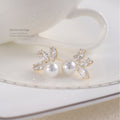 925 High-grade Three-petal Zircon Leaf Earrings - Norellé