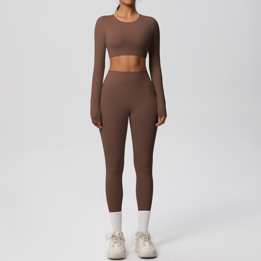 Double-sided Nylon Brushed Nude Feel Tight Exercise Yoga Clothes Suit - Norellé