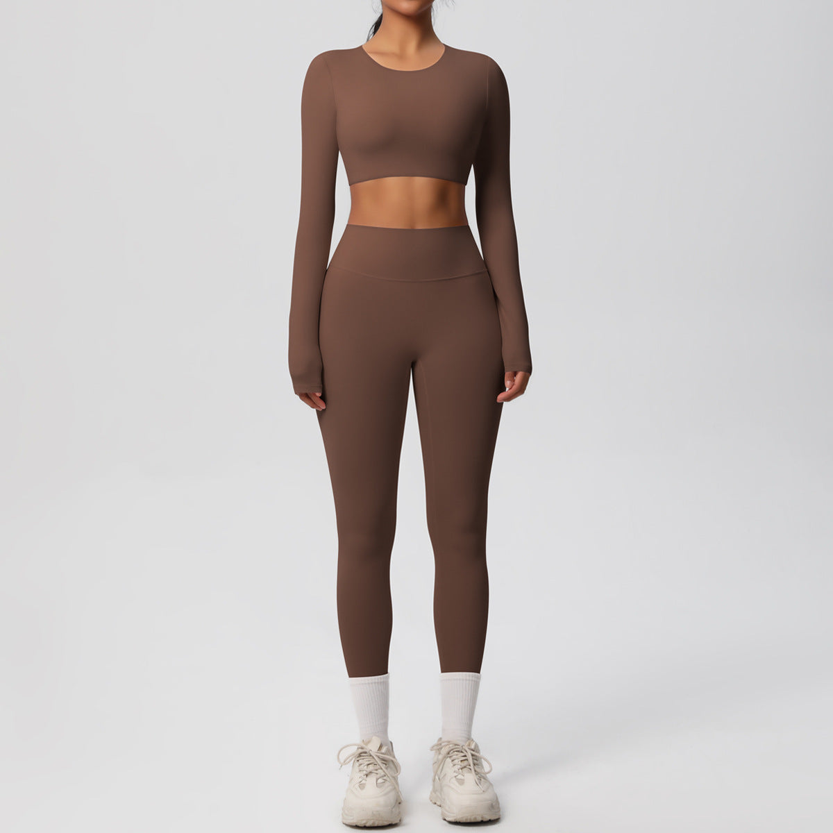 Double-sided Nylon Brushed Nude Feel Tight Exercise Yoga Clothes Suit - Norellé