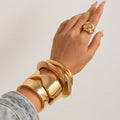 Exaggerated Glossy Square Notched Irregular Bracelet - Norellé