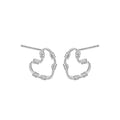S999 Sterling Silver Commuter Hollow Heart Ear Studs Female Special-interest Design - Norellé