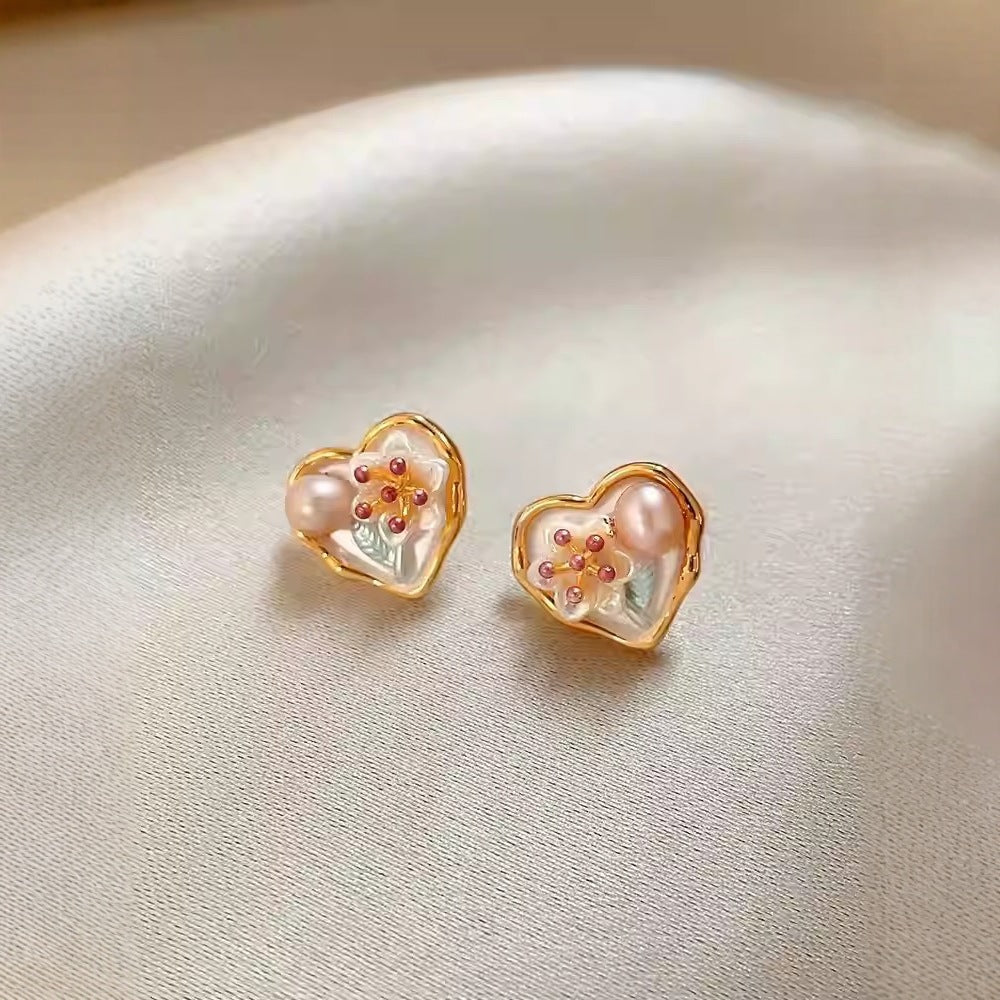 Jardin Monet Oil Painting Flower Pearl Earrings - Norellé