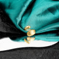 Irregular Concave And Convex Water Drop Gold And Silver Ring - Norellé