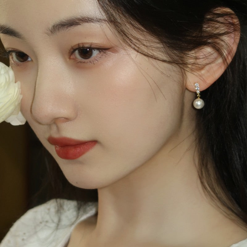 Pearl S925 Silver Stud Earrings For Women - Norellé