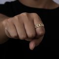 Personality Diamond Stud Cuban Ring Trendy Men And Women - Norellé