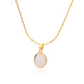 High-grade Oval Cat's Eye Pendant Titanium Steel Necklace - Norellé
