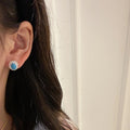Mild Luxury Retro Twist Encircling Egg-shaped Turquoise Ear Stud Necklace - Norellé