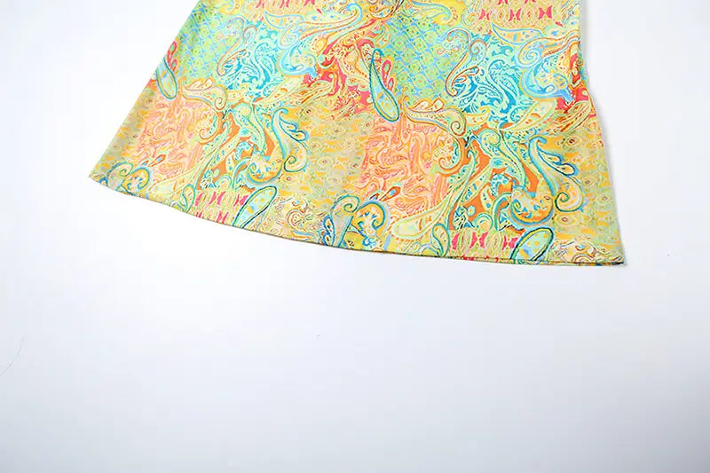 Women’s Printing Color Contrast Lace-up Three-piece Set