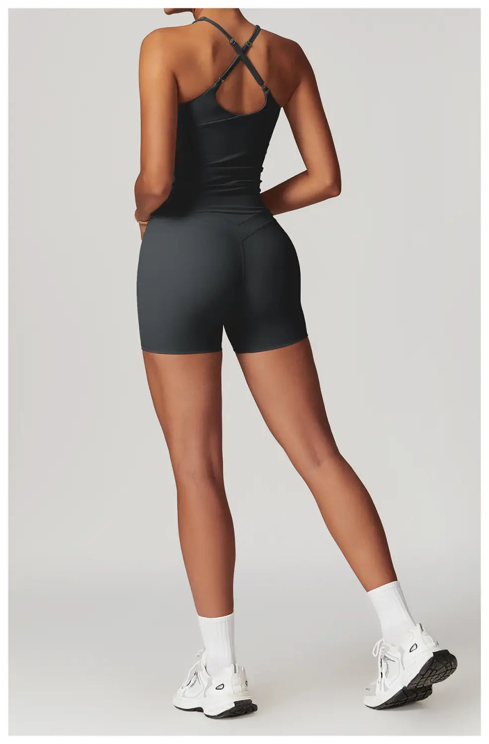 Women’s Solid Color Sanding Tight Back Yoga Suit