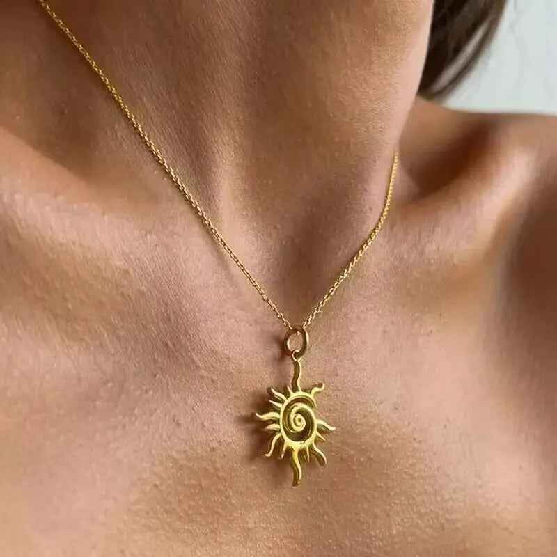 Creative Sun Vortex Necklace Simple Hollow Pendant - Norellé