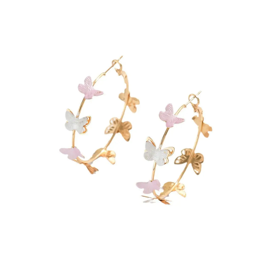 Butterfly Earrings Hollow Multi-layer Big Circle Ear Hook - Norellé