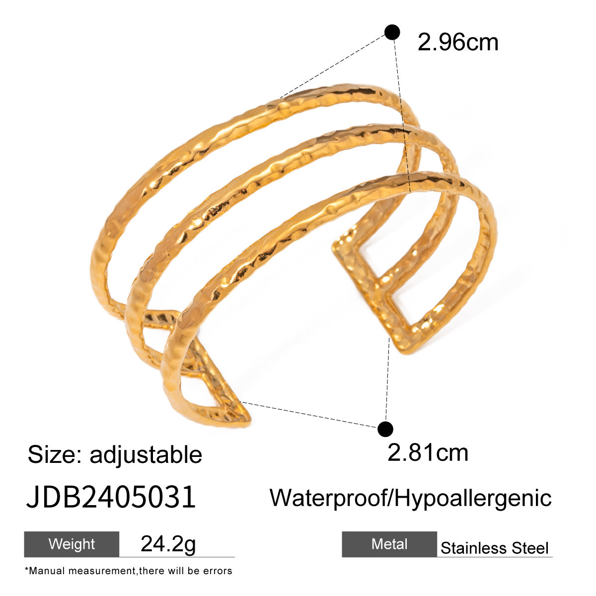 Irregular Lines Multi-layer Hollow Open-end Bracelet Retro Personality - Norellé