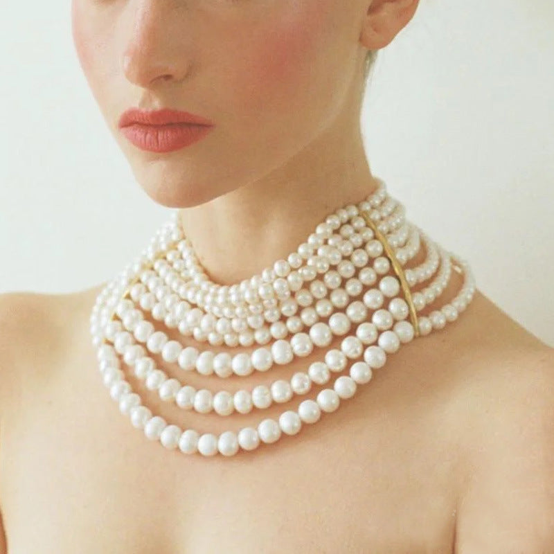 Heavy Industry Light Luxury High-grade Multi-layer Pearl Necklace - Norellé