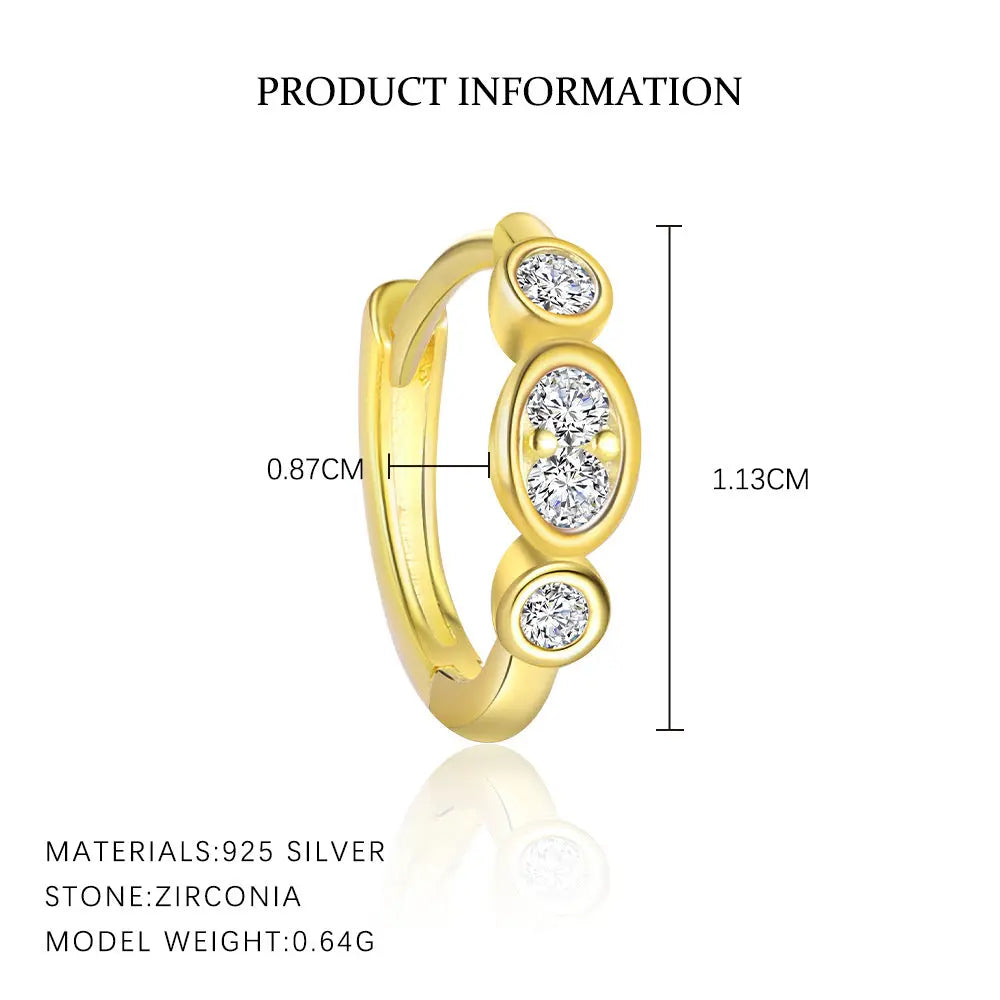 S925 Sterling Silver Light Luxury Inlaid Zircon Trendy Earrings - Norellé