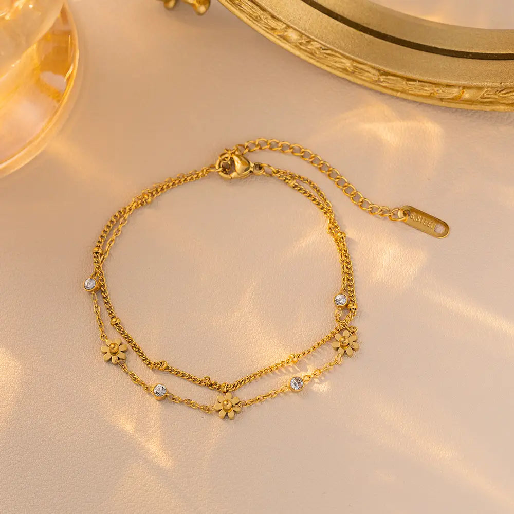 Sweet Double-layer Bracelet Ins Personalized Minority Chain