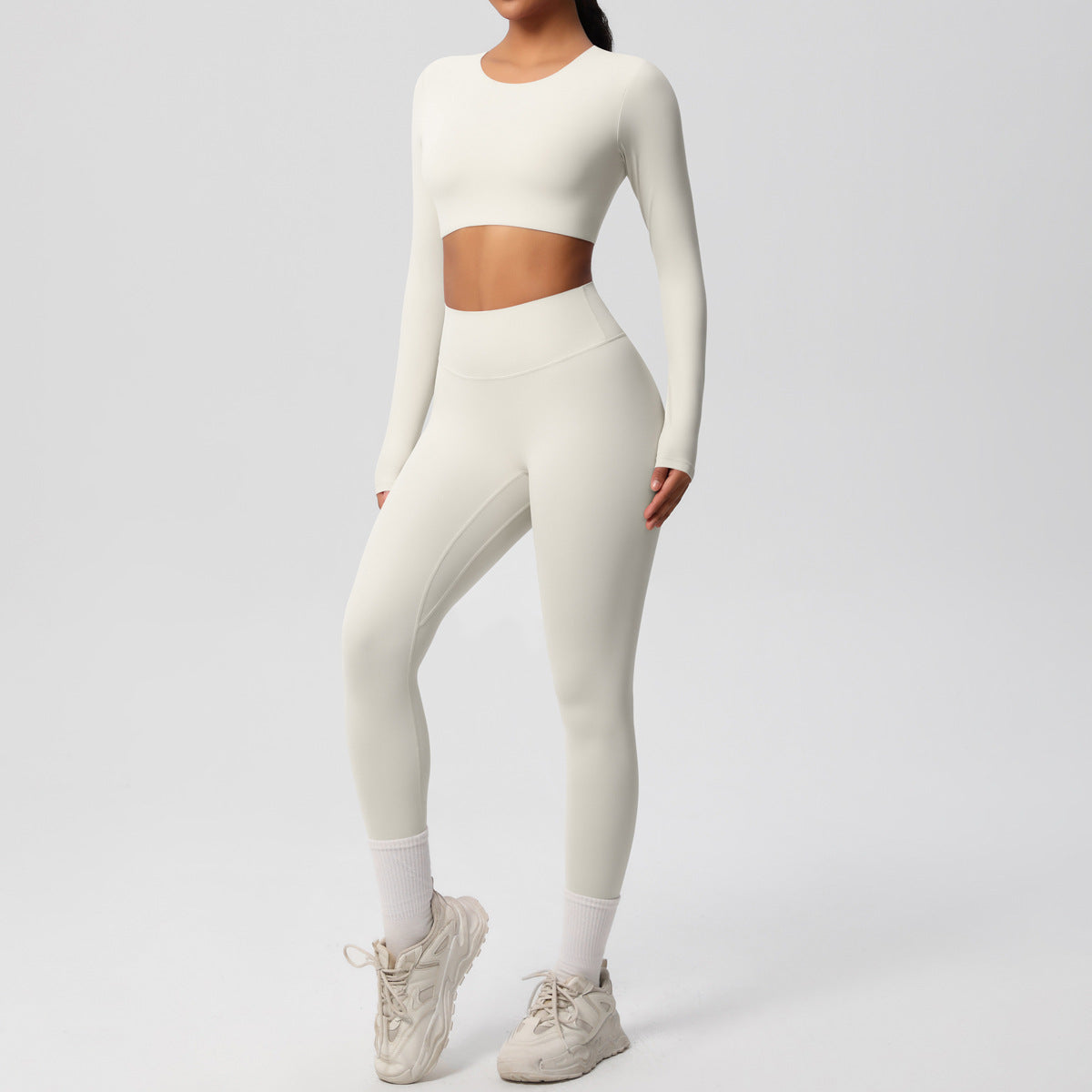 Double-sided Nylon Brushed Nude Feel Tight Exercise Yoga Clothes Suit - Norellé