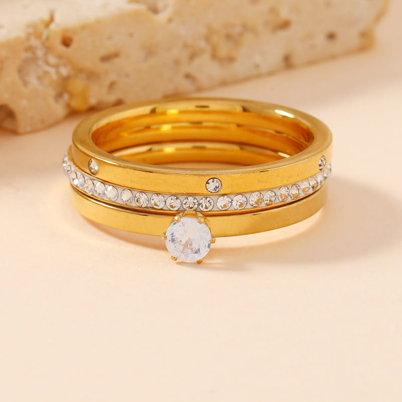 Stainless Steel Ring Three-piece Set