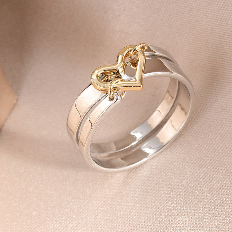 Two-color Love Copper Hipster Neutral Ring - Norellé