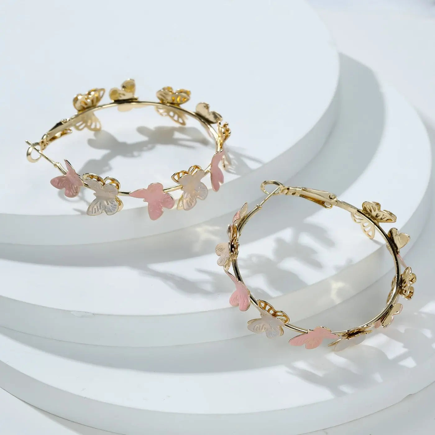 Butterfly Earrings Hollow Multi-layer Big Circle Ear Hook - Norellé