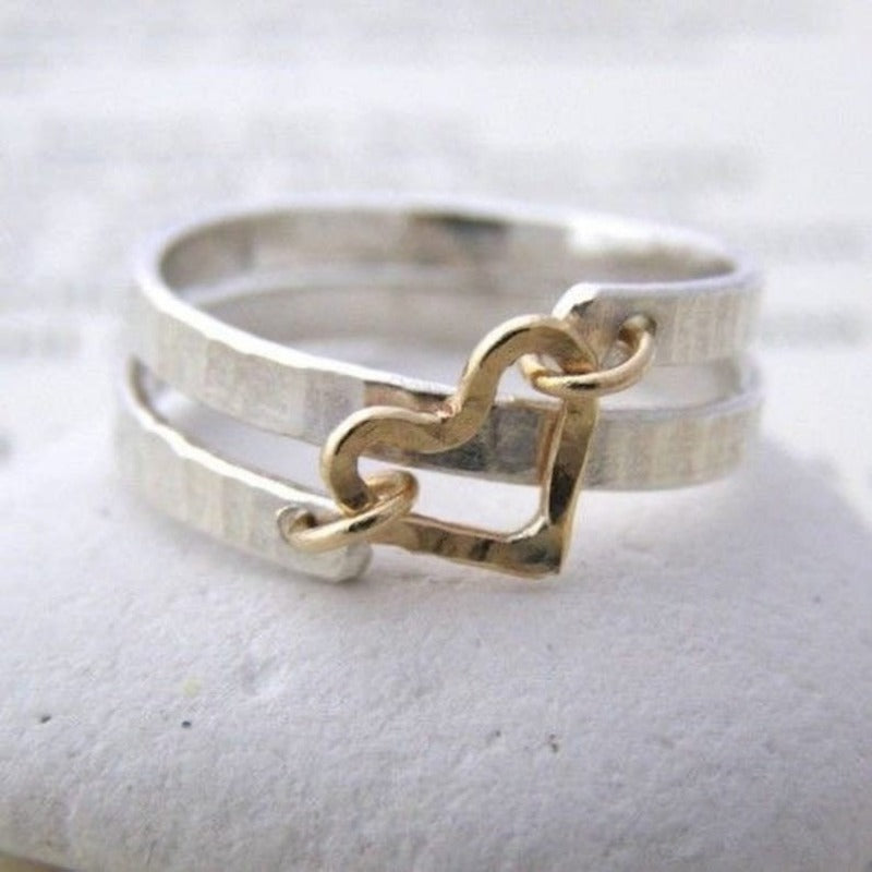 Two-color Love Copper Hipster Neutral Ring - Norellé