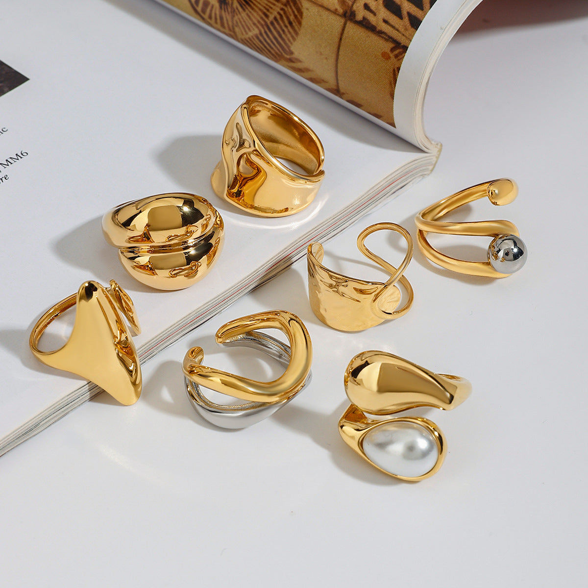 Titanium Steel No Fading Stainless Steel Pearl Ring - Norellé