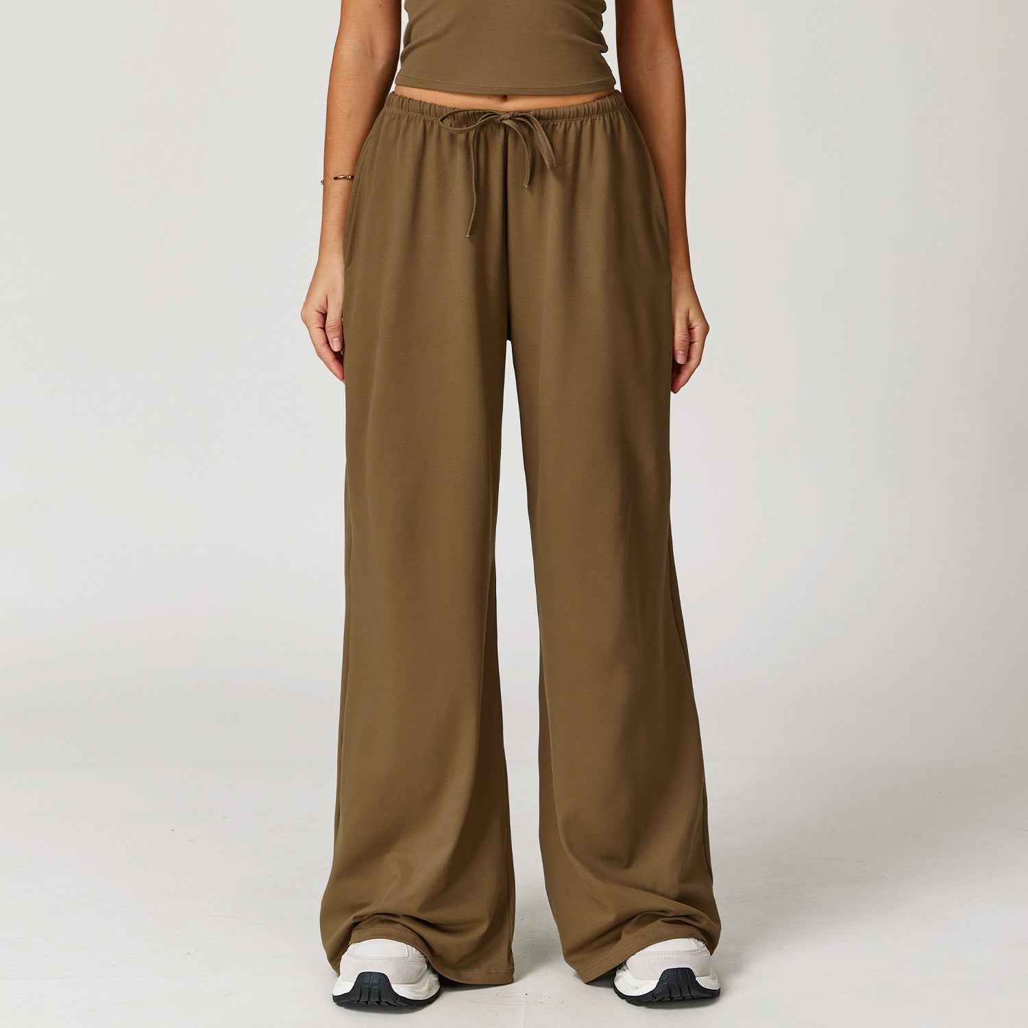 Brushed Trousers Pendant Wide Leg Loose Casual Pants For Women - Norellé