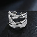 Copper Plated White K Micro-inlaid Zircon Ring Simple - Norellé
