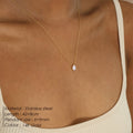 Stainless Steel Stylish Water Drop Zircon Necklace - Norellé