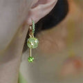 Green Opal Ball Tassel Earrings For Women New - Norellé