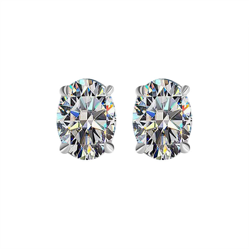 925 Sterling Silver Big Diamond Moissanite Earrings - Norellé