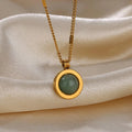 High-grade Oval Cat's Eye Pendant Titanium Steel Necklace - Norellé