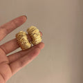 Cold Texture Line C- Shaped Earrings - Norellé