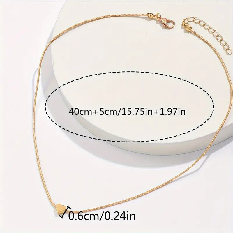 Fashion Snake Bones Chain Love Pendant Necklace - Norellé