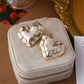 New European And American Fashion Love Color-block Ear Stud - Norellé